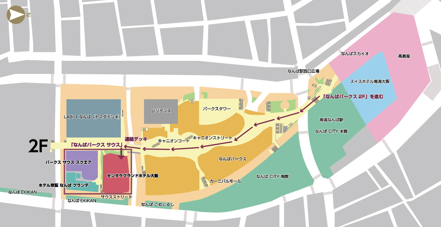 なんばパークス サウス案内図