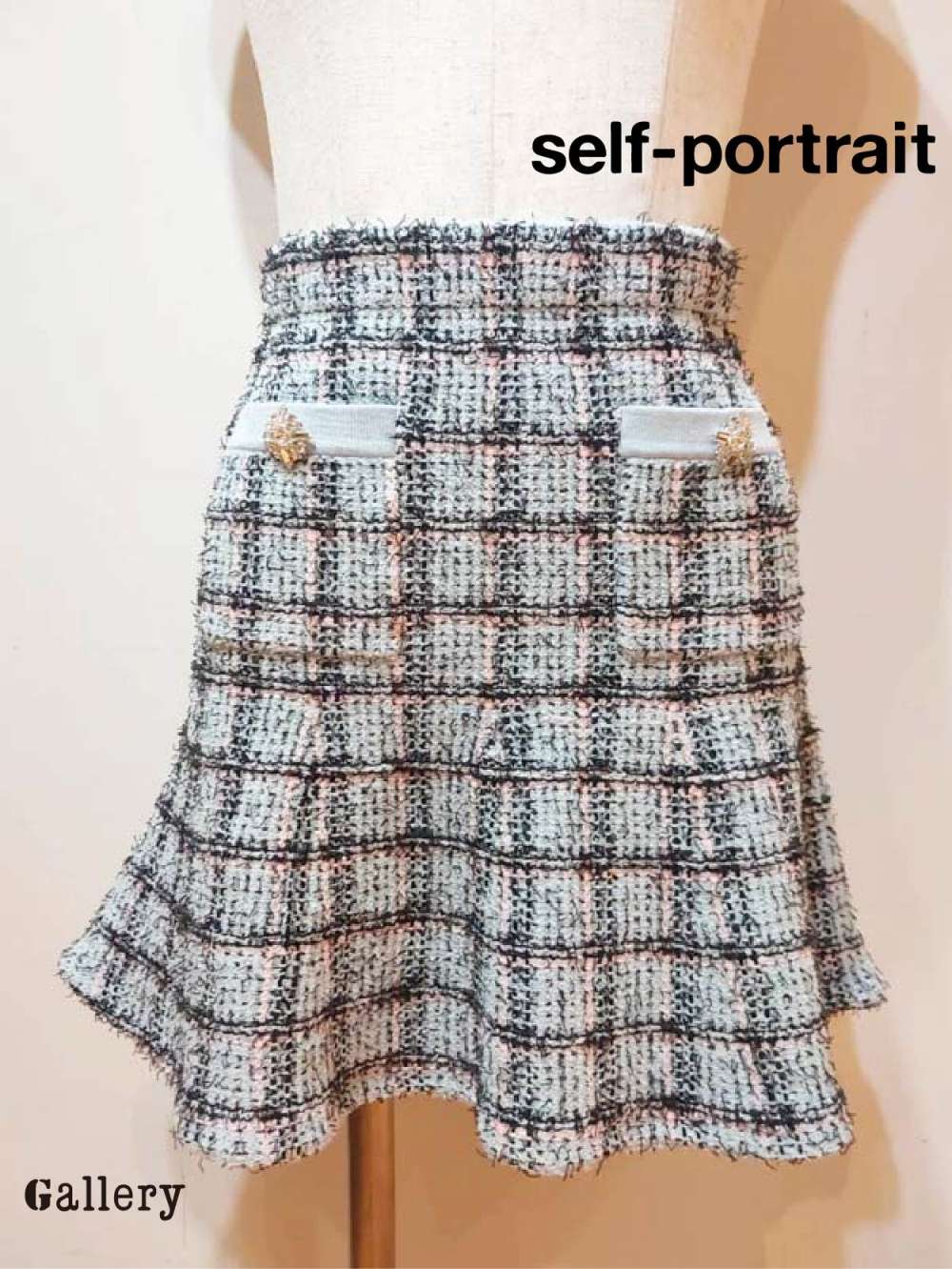 ❤️24新作 新品♡ SelfPortrait 黒ニットミニワンピース♡ A47 ◇Self