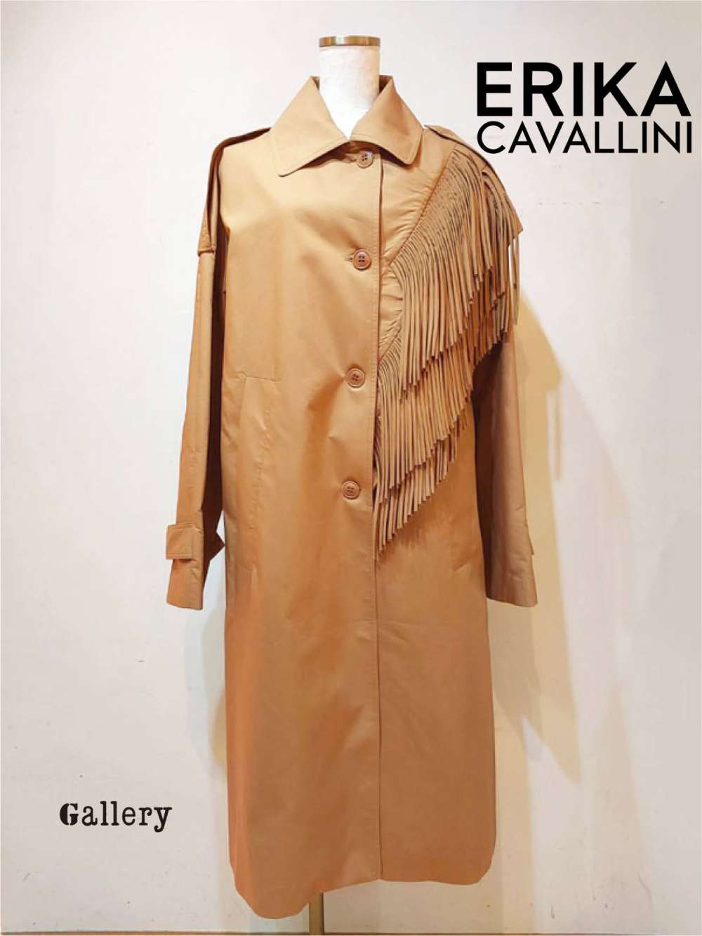 新品 タグ付き ERIKA CAVALLINI ロング チェスターコート ◇ERIKA CAVALLINI◇フリンジロングコート入荷 | ギャラリー